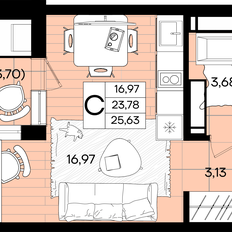 Квартира 25,6 м², студия - изображение 2