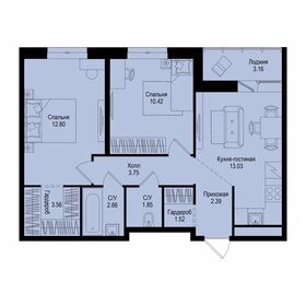 Квартира 53,6 м², 2-комнатная - изображение 1