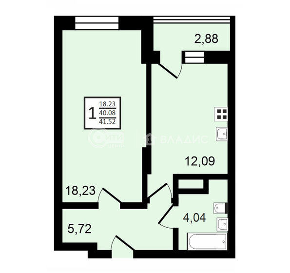 42,1 м², 1-комнатная квартира 4 944 000 ₽ - изображение 40