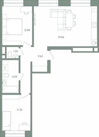 Квартира 69,2 м², 2-комнатная - изображение 1
