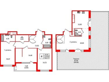 Квартира 142,2 м², 3-комнатная - изображение 2