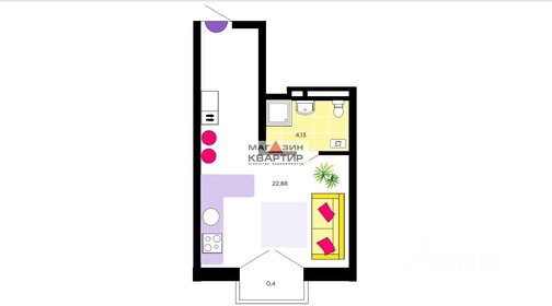 Квартира 22 м², студия - изображение 2