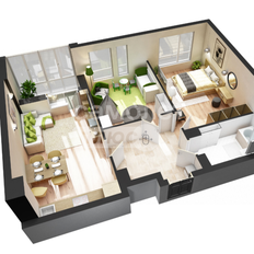Квартира 68,5 м², 2-комнатная - изображение 1
