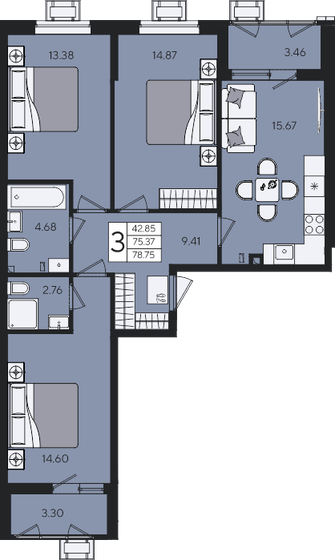150 м², 4-комнатная квартира 14 450 000 ₽ - изображение 65