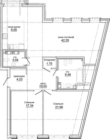 Квартира 117,5 м², 2-комнатная - изображение 5