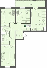 Квартира 78,1 м², 3-комнатная - изображение 1