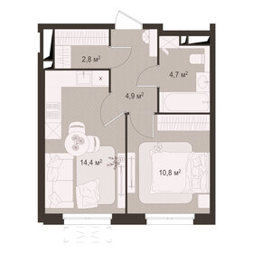 Квартира 37,6 м², 1-комнатная - изображение 1