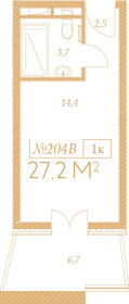 Квартира 27,2 м², 1-комнатные - изображение 1