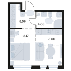 Квартира 30,8 м², студия - изображение 3