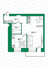 Квартира 31,3 м², 1-комнатная - изображение 3