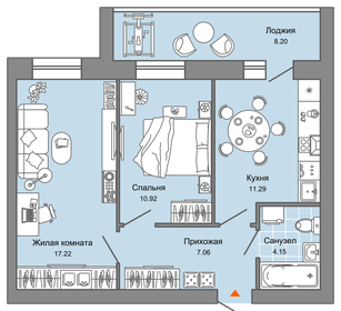 Квартира 55 м², 2-комнатная - изображение 1