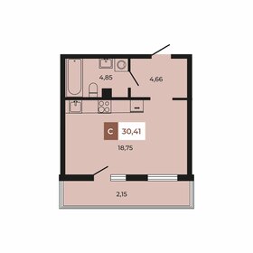 Квартира 30,4 м², студия - изображение 1