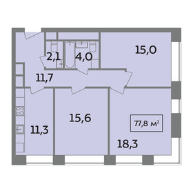 Квартира 77,8 м², 3-комнатная - изображение 1