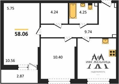 Квартира 58,1 м², 3-комнатная - изображение 1
