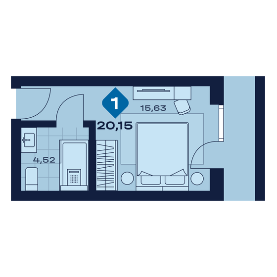 32 м², 1-комнатная квартира 2 150 000 ₽ - изображение 64