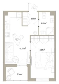 Квартира 37,7 м², 1-комнатная - изображение 1