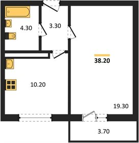 Квартира 38,2 м², 1-комнатная - изображение 1