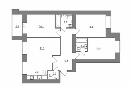 Квартира 101,1 м², 4-комнатная - изображение 2