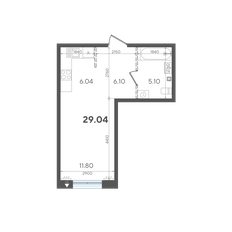 Квартира 29 м², студия - изображение 4