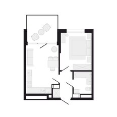 Квартира 43,9 м², 1-комнатная - изображение 2