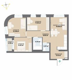 Квартира 73,2 м², 3-комнатная - изображение 1