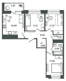 Квартира 70,7 м², 3-комнатная - изображение 1
