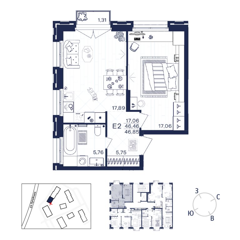 Варианты планировок квартал «ГАРМОНИЯ» - планировка 7