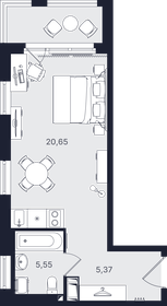 Квартира 31,6 м², студия - изображение 1