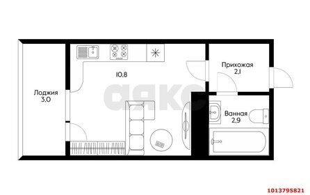 Квартира 18,8 м², студия - изображение 1