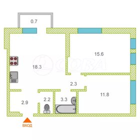 Квартира 55,4 м², 2-комнатная - изображение 1