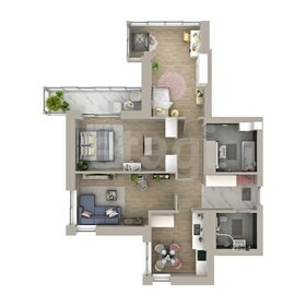 Квартира 87 м², 3-комнатная - изображение 1