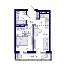 Квартира 39,2 м², 2-комнатная - изображение 2