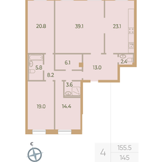 Квартира 155,5 м², 4-комнатная - изображение 2