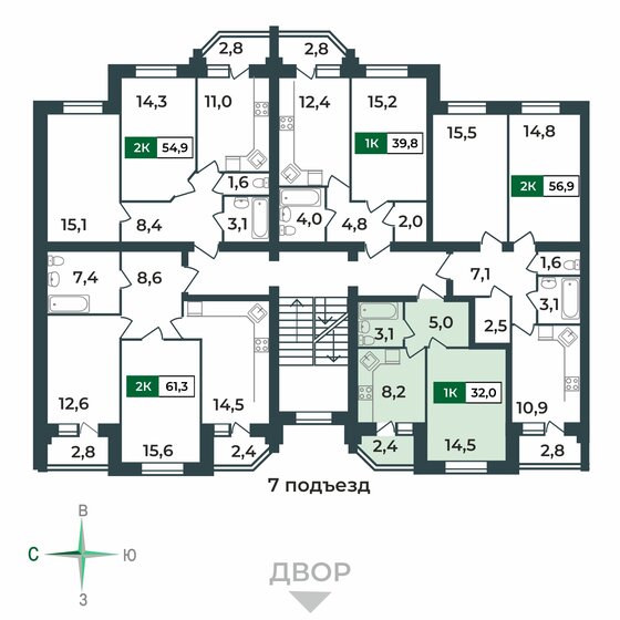 18,4 м², квартира-студия 1 100 000 ₽ - изображение 69
