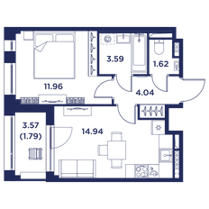 Квартира 37,9 м², 1-комнатная - изображение 2