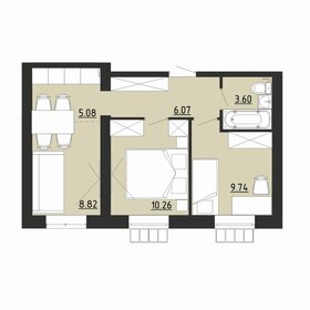 Квартира 43,6 м², 3-комнатная - изображение 2