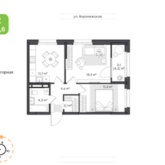 Квартира 50,8 м², 2-комнатная - изображение 2