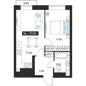 Квартира 37,8 м², 1-комнатная - изображение 1
