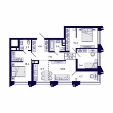 Квартира 78,9 м², 4-комнатная - изображение 2