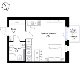 Квартира 29 м², студия - изображение 1