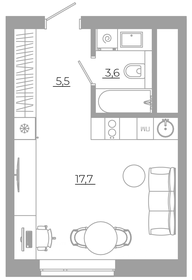 Квартира 26,8 м², студия - изображение 1