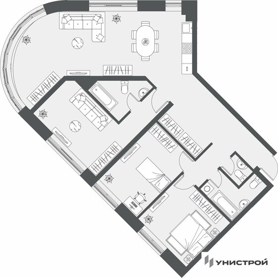 92,3 м², 3-комнатная квартира 19 306 790 ₽ - изображение 18