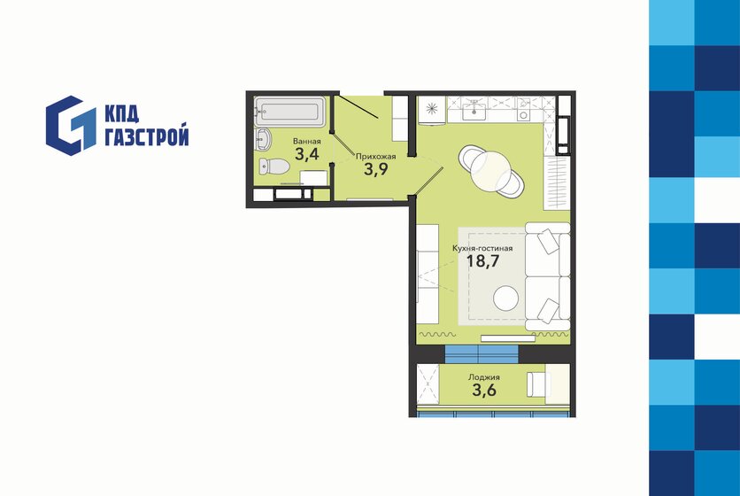 29 м², квартира-студия 3 400 000 ₽ - изображение 89