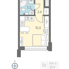 Квартира 20,9 м², студия - изображение 2