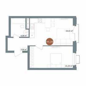 Квартира 40,3 м², 1-комнатная - изображение 1