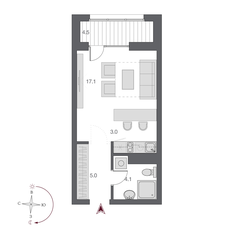 Квартира 29,4 м², студия - изображение 2