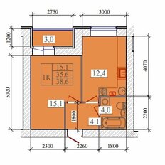 Квартира 38,6 м², 1-комнатная - изображение 2
