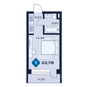 Квартира 22,8 м², 1-комнатные - изображение 1