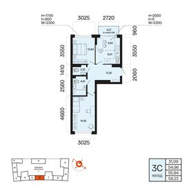 Квартира 55,9 м², 3-комнатная - изображение 1