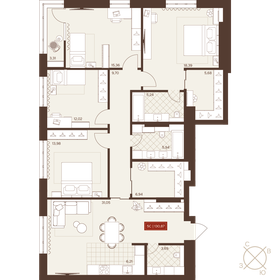 Квартира 130,9 м², 5-комнатная - изображение 1